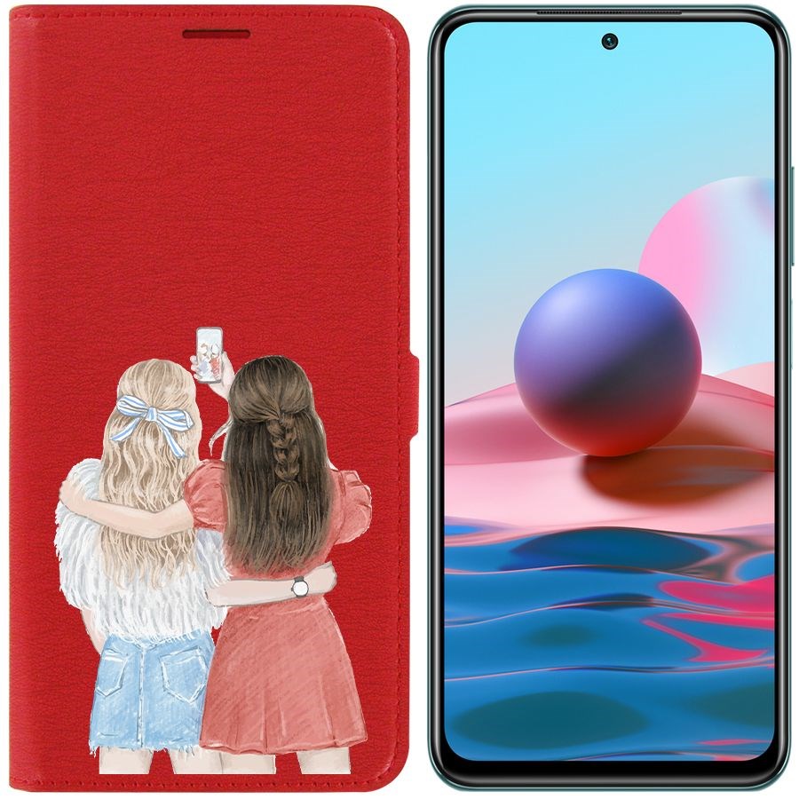

Чехол-книжка Krutoff Eco Book для Xiaomi Redmi Note 10S Лучшие подруги (красный)