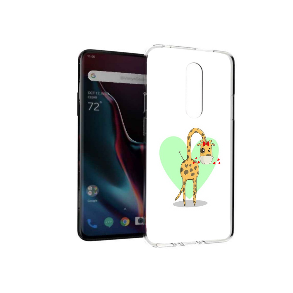 

Чехол MyPads Tocco для OnePlus 7 Pro Влюбленный жираф 14 февраля (PT139735.130.47), Прозрачный, Tocco