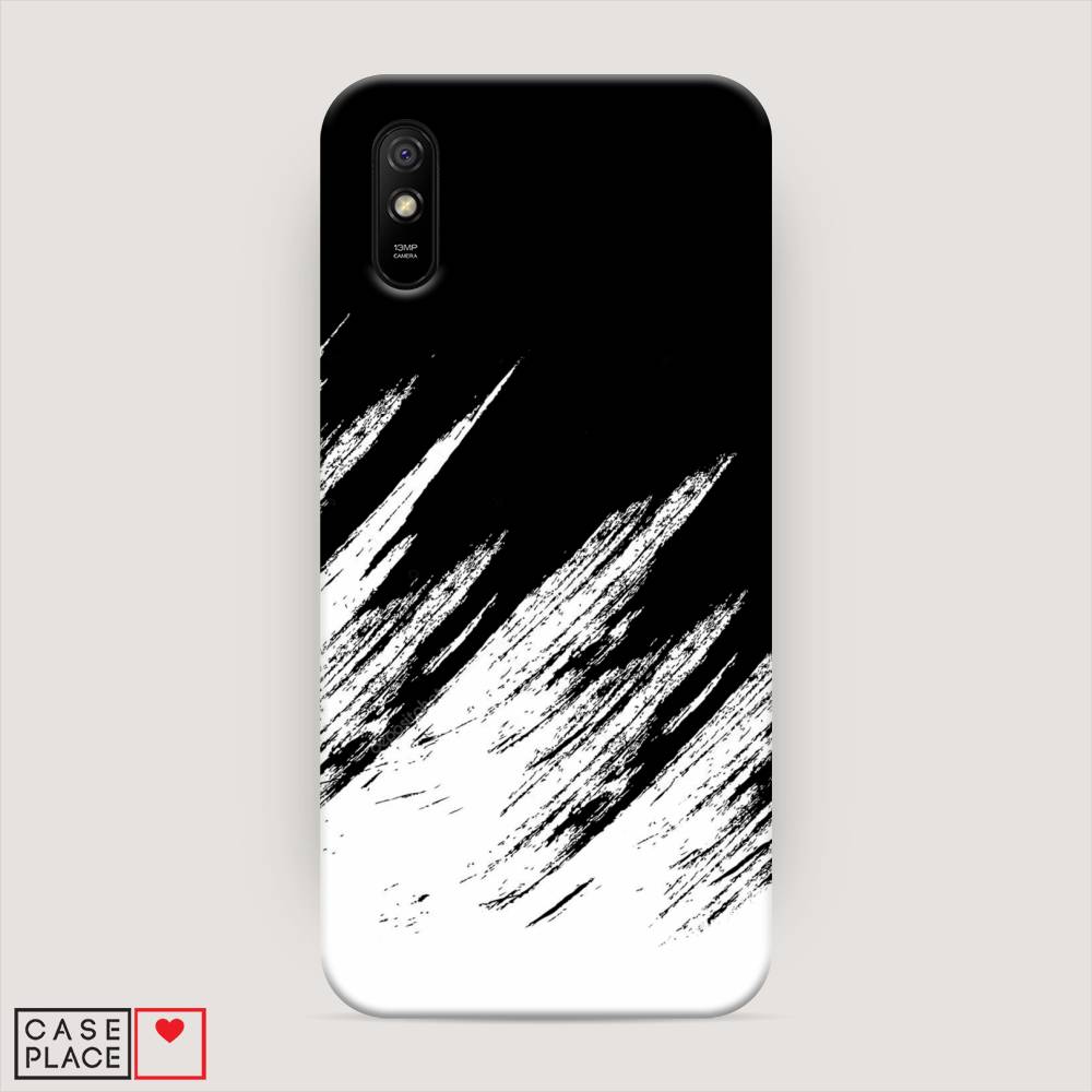 

Пластиковый чехол "Черно белые брызги" на Xiaomi Redmi 9A, 38920-2