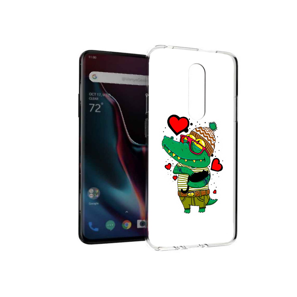 

Чехол MyPads Tocco для OnePlus 7 Pro Влюбленный крокодил (PT139735.130.48), Прозрачный, Tocco
