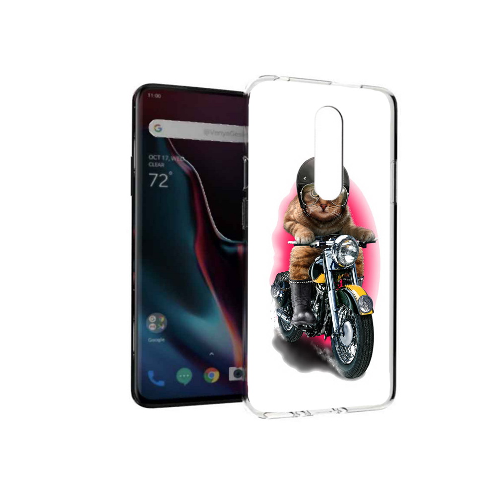 

Чехол MyPads Tocco для OnePlus 7 Pro мото-кот (PT139735.130.485), Прозрачный, Tocco