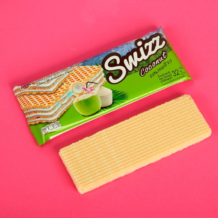 

Вафли с кремом со вкусом кокоса Swizz, 32 г, Swizz