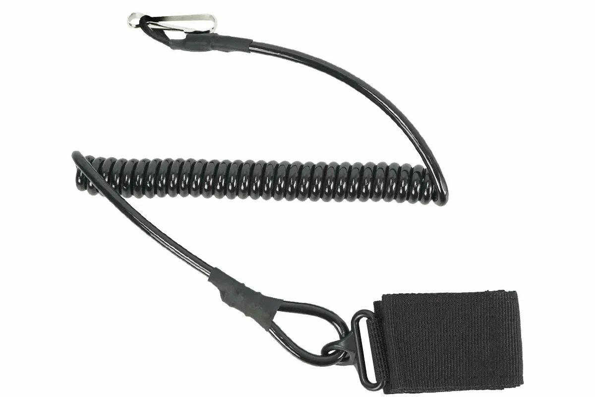 Ремешок страховочный (тренчик для пистолета) T-strap (черный, витой)