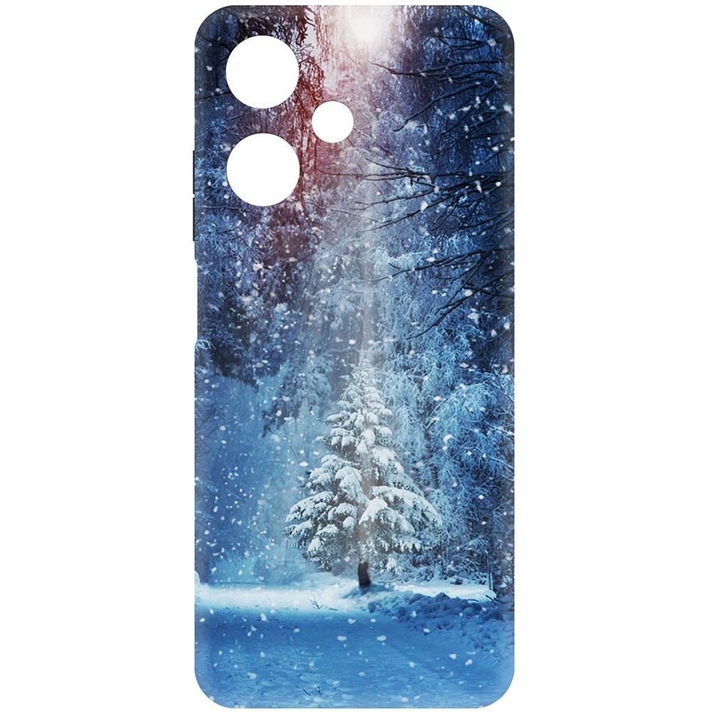 

Чехол-накладка Krutoff Soft Case Лесная ель для INFINIX Hot 30 Play черный