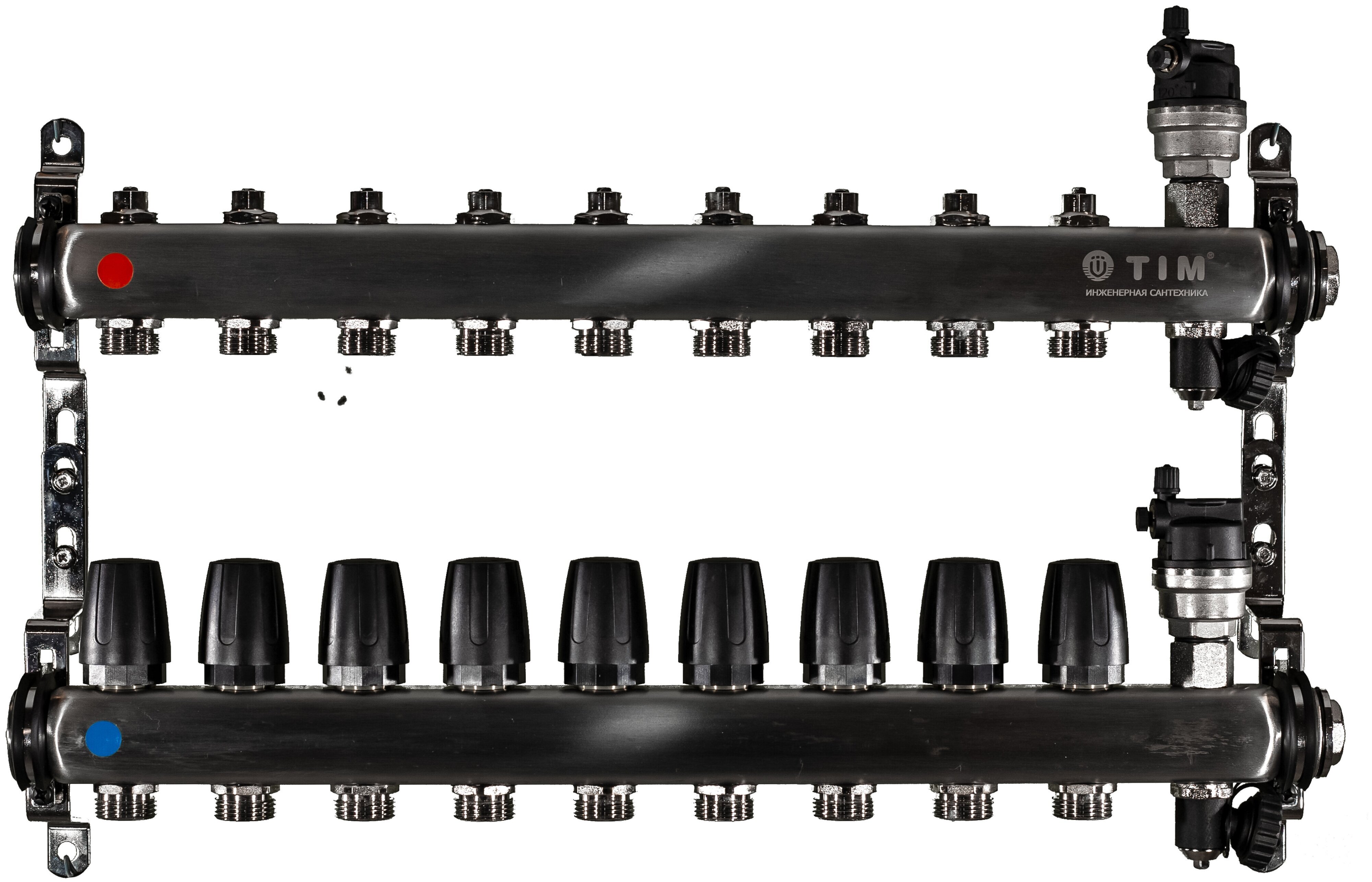 Коллекторная группа TIM без расходомеров и кранов 1", 9 хода , нерж, KBS5009 600018795526
