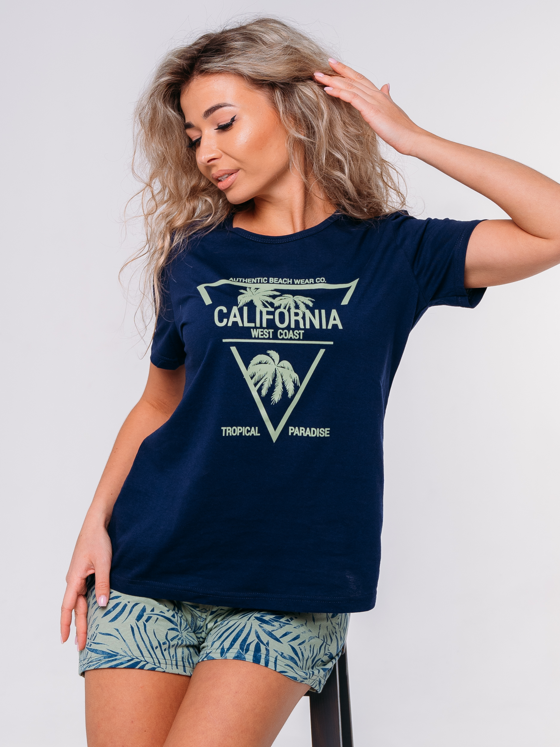 Пижама женская Cool Look Калифорния-1 синяя 48 RU