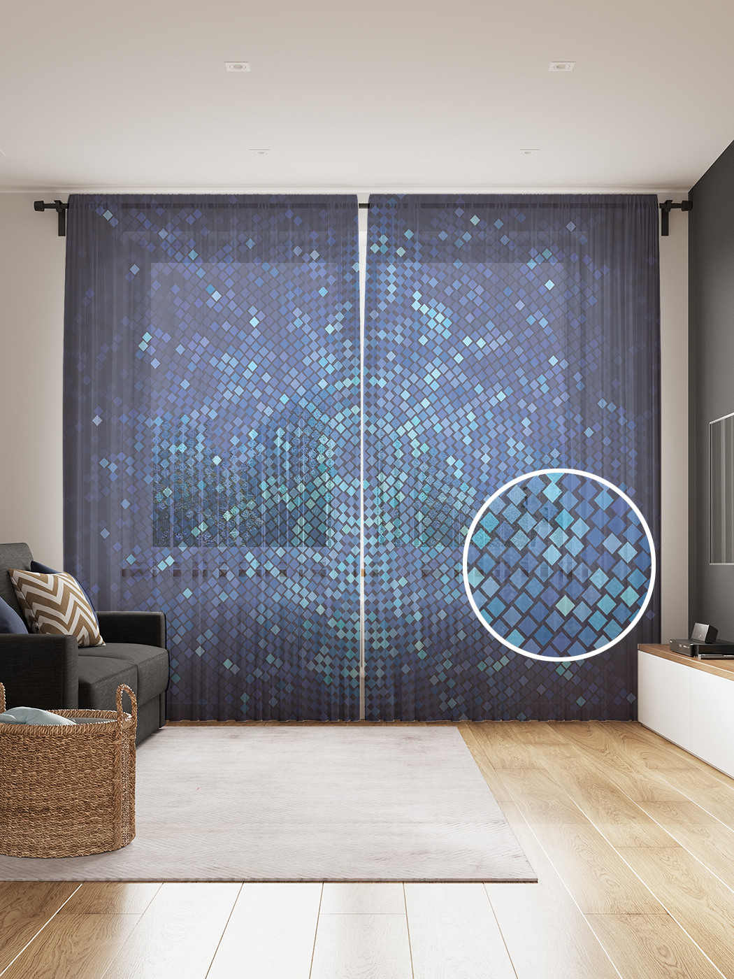 

Фототюль JoyArty "Ночные звезды", 145x265см (2 полотна со шторной лентой + 50 крючков), Ночные звезды