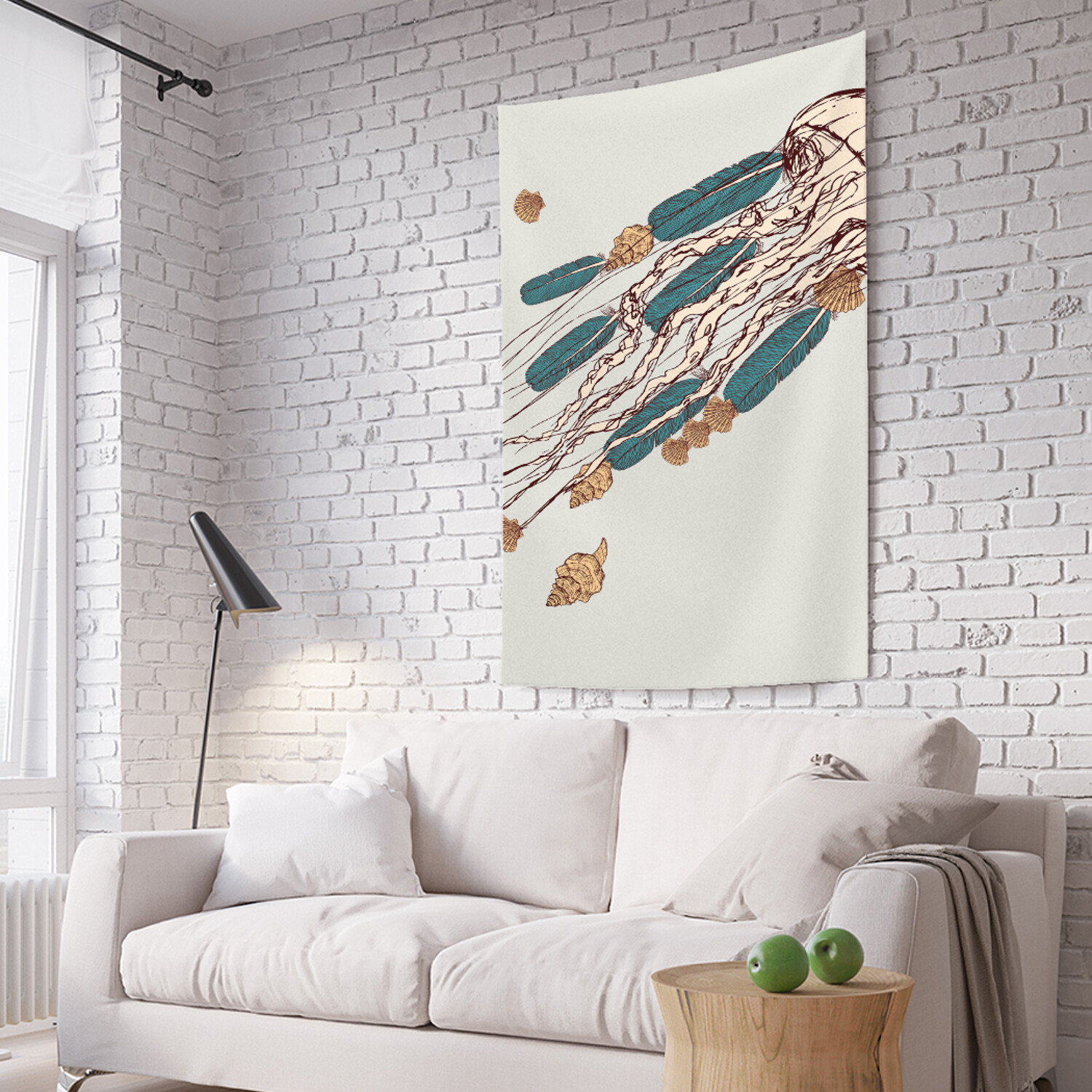 

Вертикальное фотопанно на стену JoyArty Медуза с ракушками 150x200 см, Медуза с ракушками