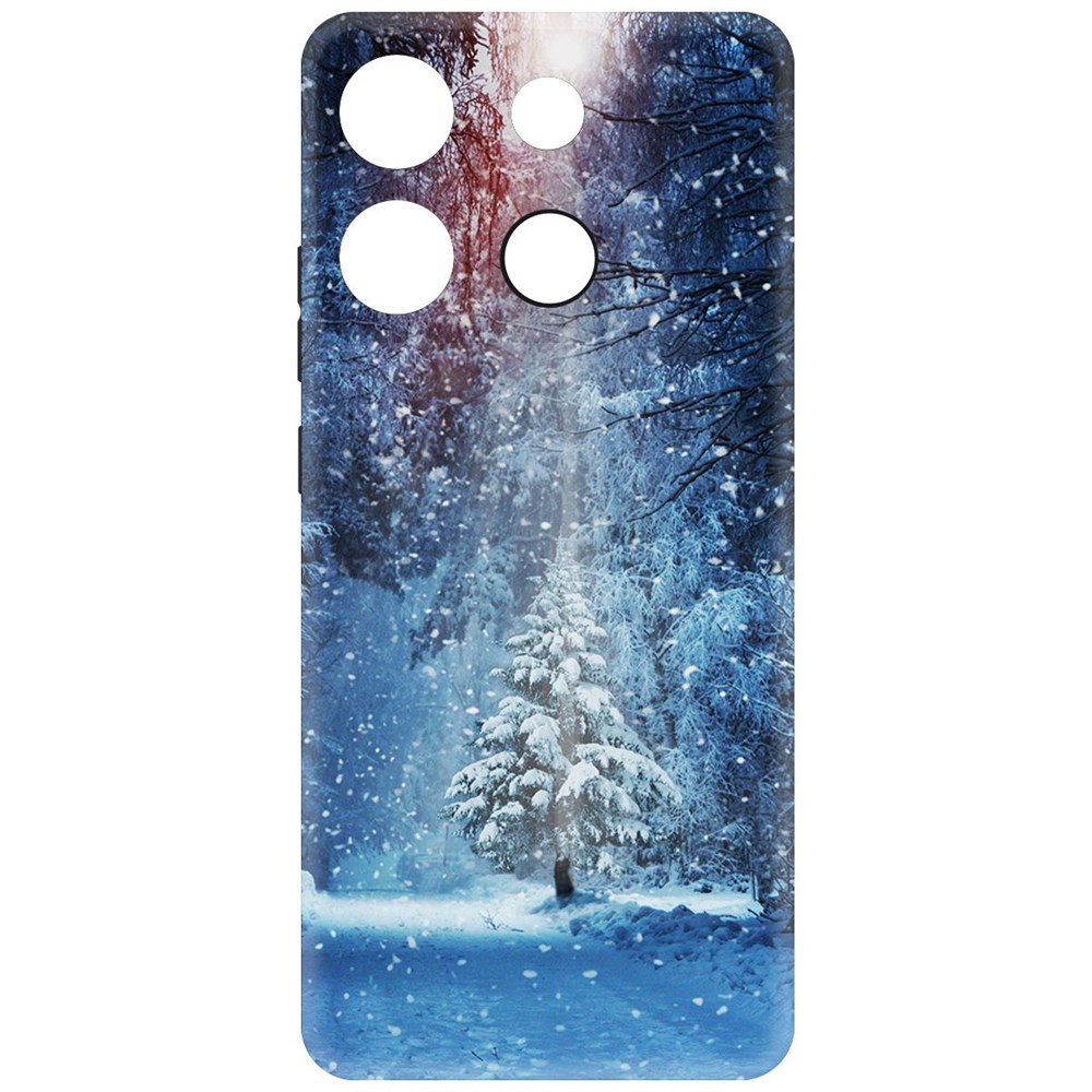 

Чехол-накладка Krutoff Soft Case Лесная ель для INFINIX Smart 7 Plus черный
