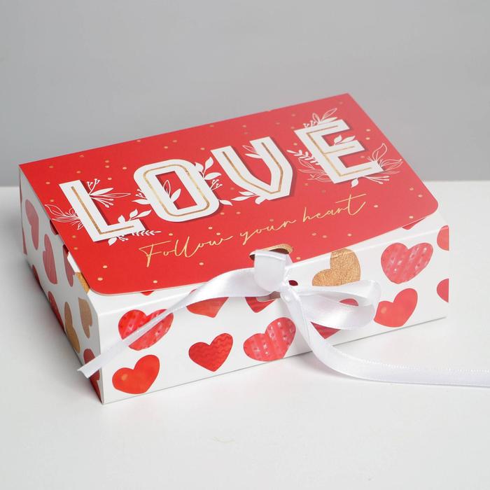 

Коробка подарочная Дарите Счастье LOVE 16.5  12.5  5 см, Красный