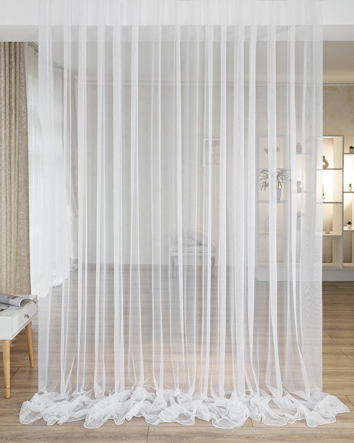 

Тюль на люверсах 1000x275 Ирис Белый Evrika Home, Ирис люв