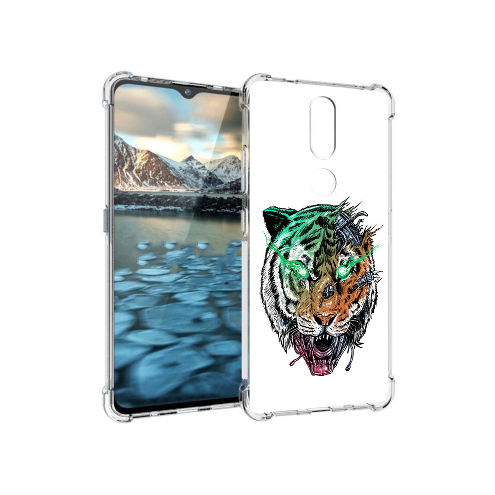 

Чехол MyPads Tocco для Nokia 2.4 робо-тигр (PT227049.107.584), Прозрачный, Tocco