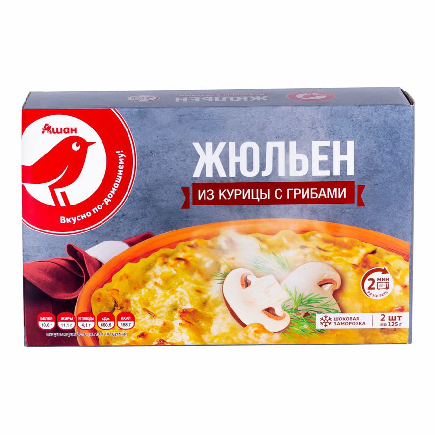 

Жюльен АШАН Красная птица Курица с грибами, 250 г