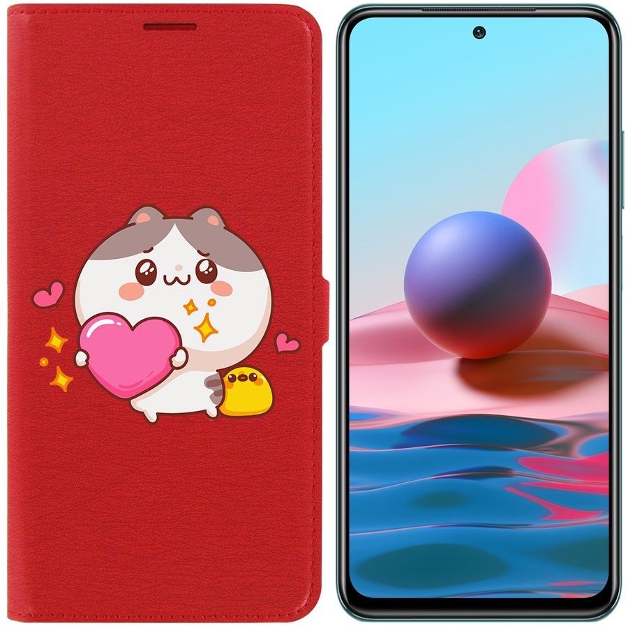 

Чехол-книжка Krutoff Eco Book для Xiaomi Redmi Note 10S Сердце для тебя (красный)