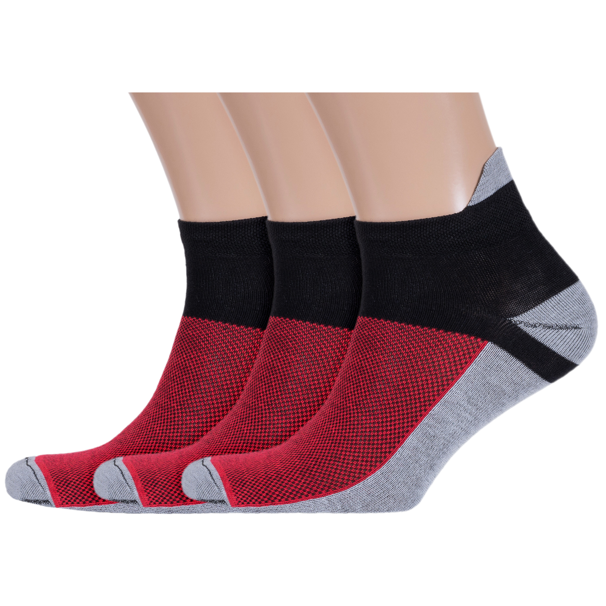 Комплект носков мужских Альтаир 3-А216 красных; серых; черных 23