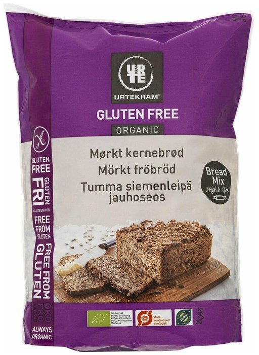 

Organic Смесь для выпечки темного хлеба Urtekram, 560 гр
