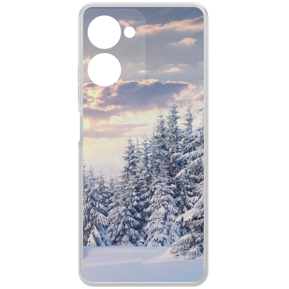 

Чехол-накладка Krutoff Clear Case Снежный пейзаж для Realme 10 Pro, Прозрачный
