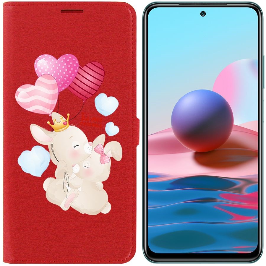 

Чехол-книжка Krutoff Eco Book для Xiaomi Redmi Note 10 Ты-моё счастье (красный)