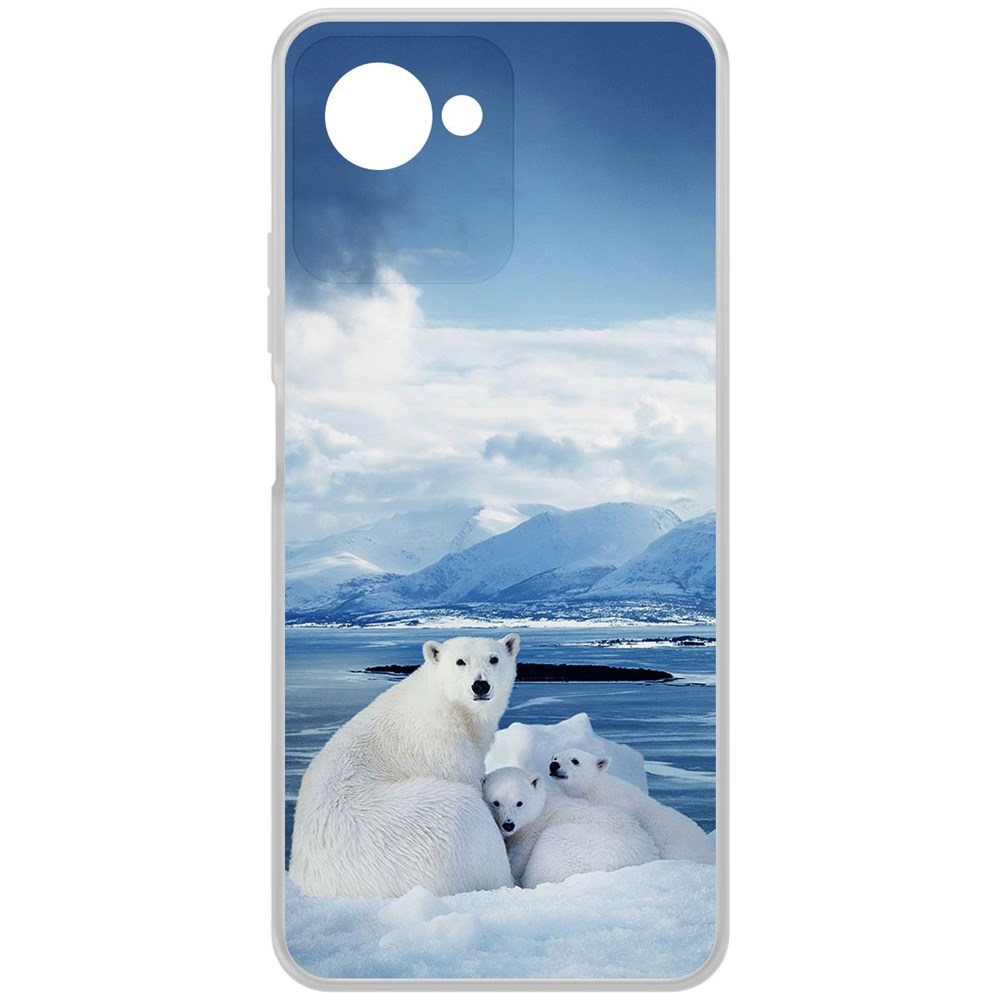 

Чехол-накладка Krutoff Clear Case Полярные медведи для Realme C30s, Прозрачный