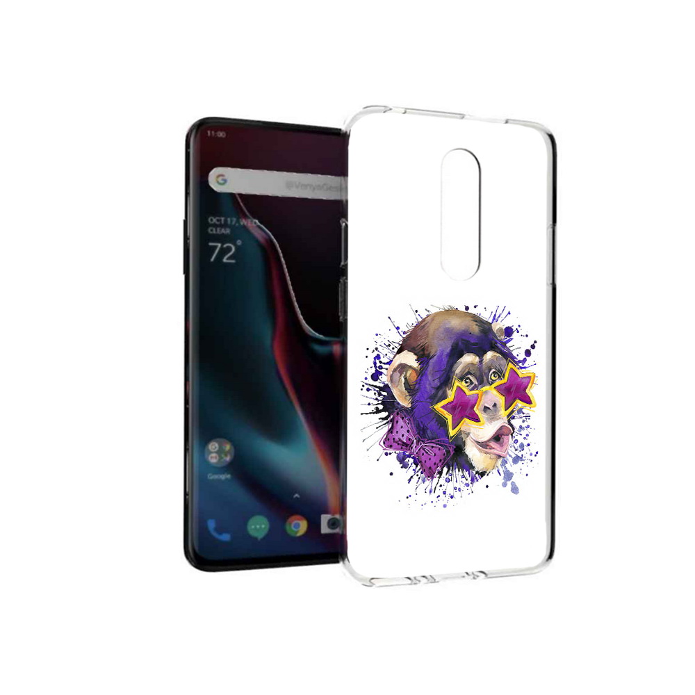 

Чехол MyPads Tocco для OnePlus 7 Pro обезьяна в очках (PT139735.130.524), Прозрачный, Tocco