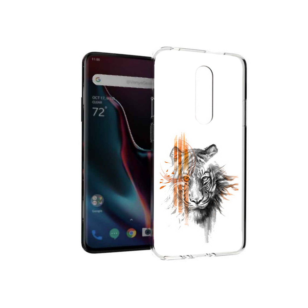 

Чехол MyPads Tocco для OnePlus 7 Pro огненный тигр (PT139735.130.526), Прозрачный, Tocco