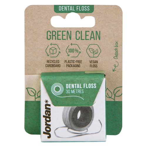 Зубная нить Jordan Green Clean 30 м dentaglanz dentaglanz зубная нить charcoal dental floss