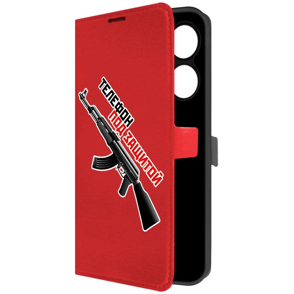 

Чехол-книжка Krutoff Eco Book для Tecno Spark Go 2024 Телефон под защитой (красный)