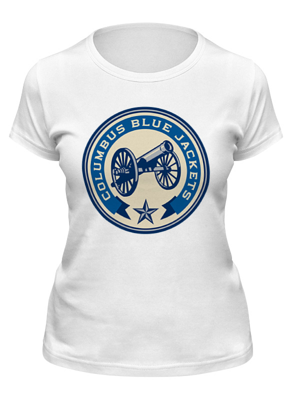 

Футболка женская Printio Columbus blue jackets белая M, Белый, Columbus blue jackets
