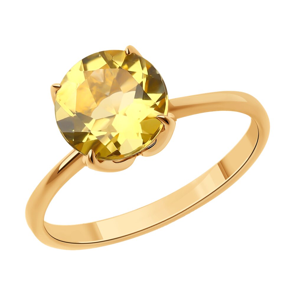 

Кольцо из красного золота р. 19 Diamant 51-310-02058-6, эмаль\цитрин, 51-310-02058-6