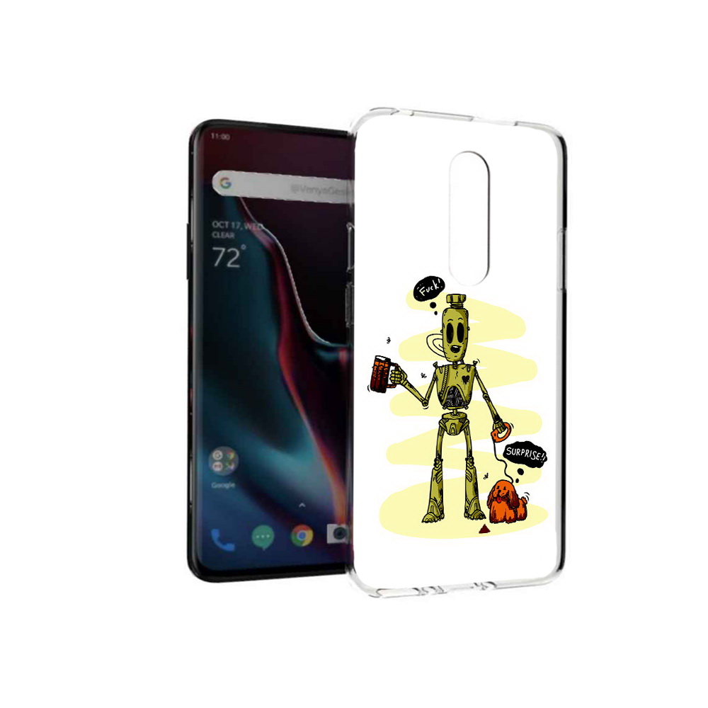 

Чехол MyPads Tocco для OnePlus 7 Pro прикольный робот (PT139735.130.557), Прозрачный, Tocco