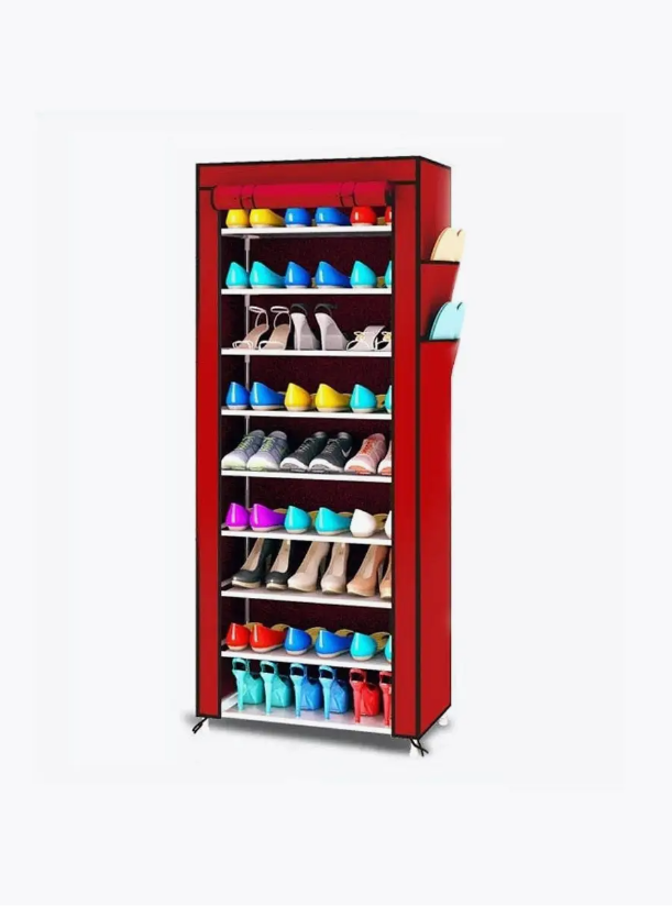 Обувница SHOE CABINET-10 тканевая 158x58x30 бордовый SHOE CABINET-10 б