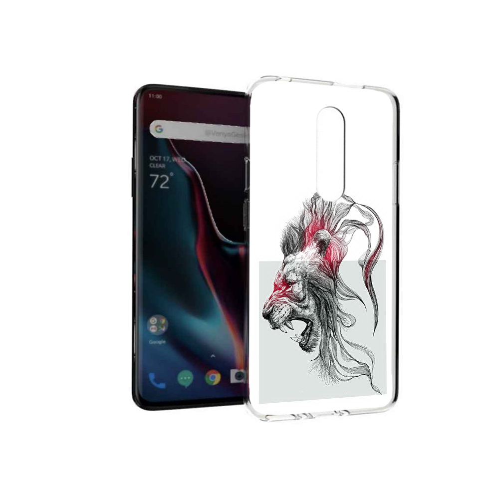 

Чехол MyPads Tocco для OnePlus 7 Pro разъяренный лев (PT139735.130.576), Прозрачный, Tocco