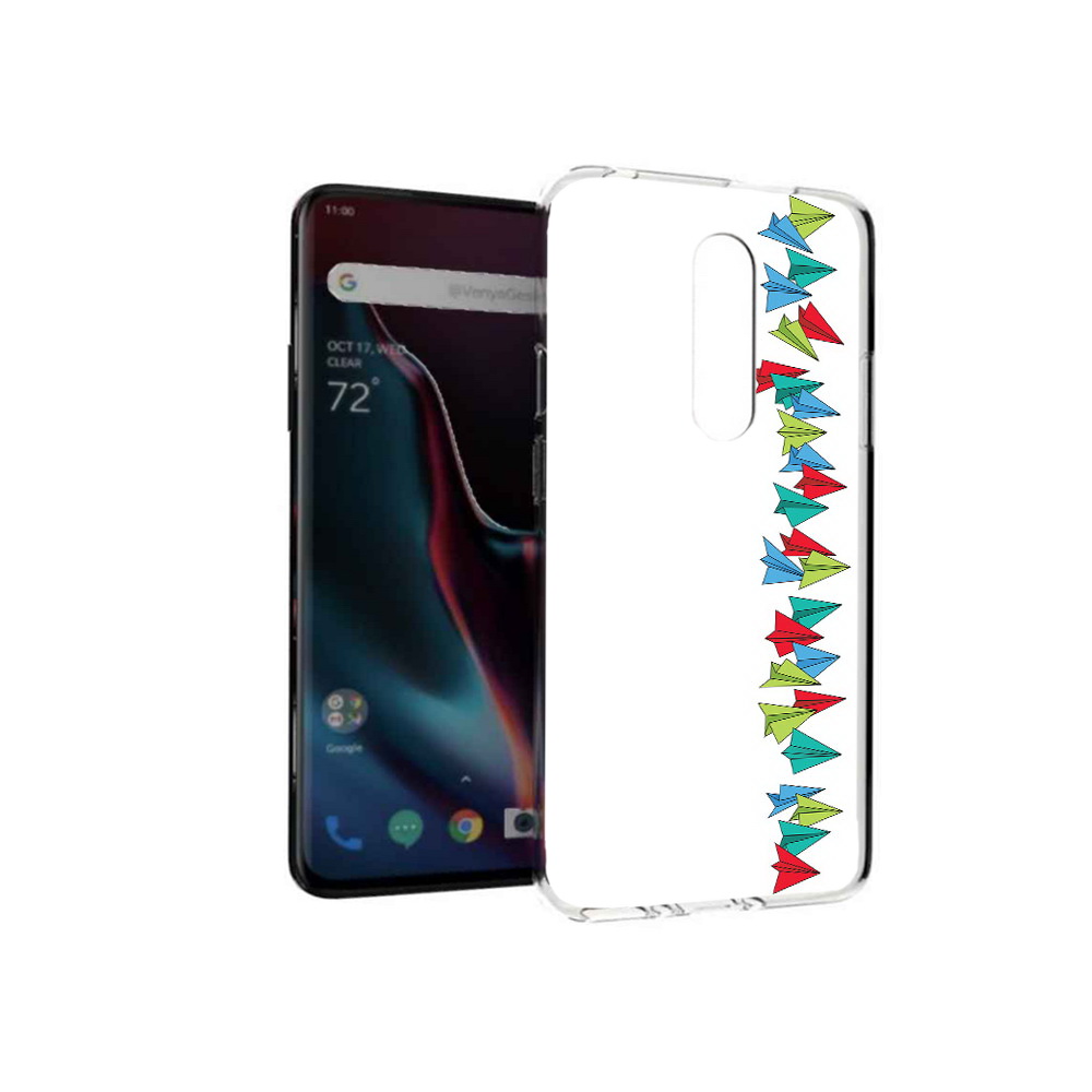 

Чехол MyPads Tocco для OnePlus 7 Pro самолетики из листочков (PT139735.130.593), Прозрачный, Tocco