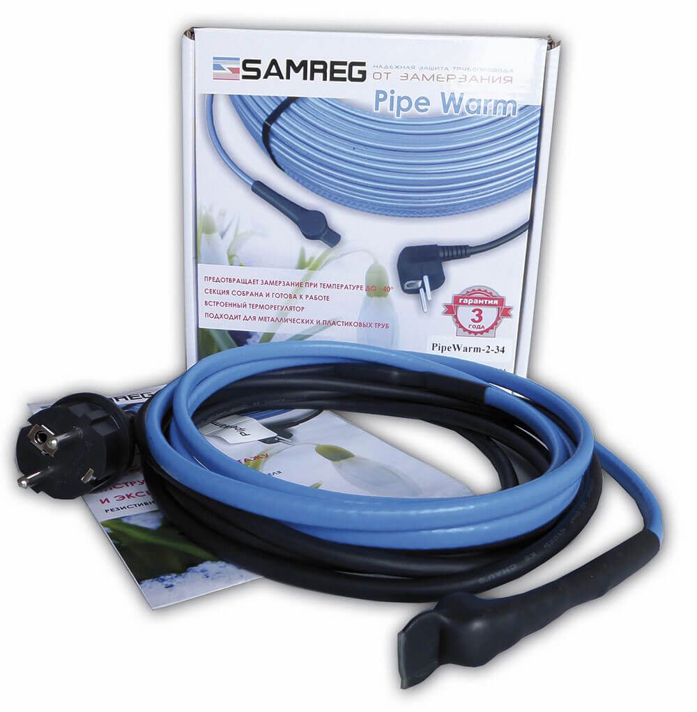 

Комплект кабеля Samreg PipeWarm (2м) для обогрева труб, Pipewarm