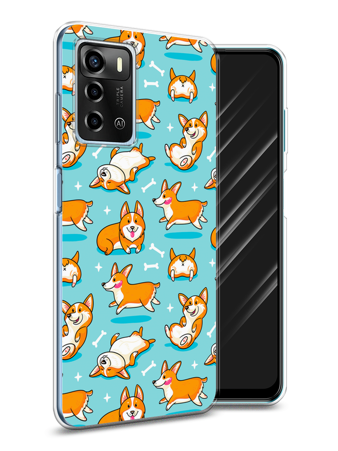 

Чехол Awog на ZTE Blade A72 / ЗТЕ Блэйд A72 "Веселые корги", Разноцветный, 135450-2