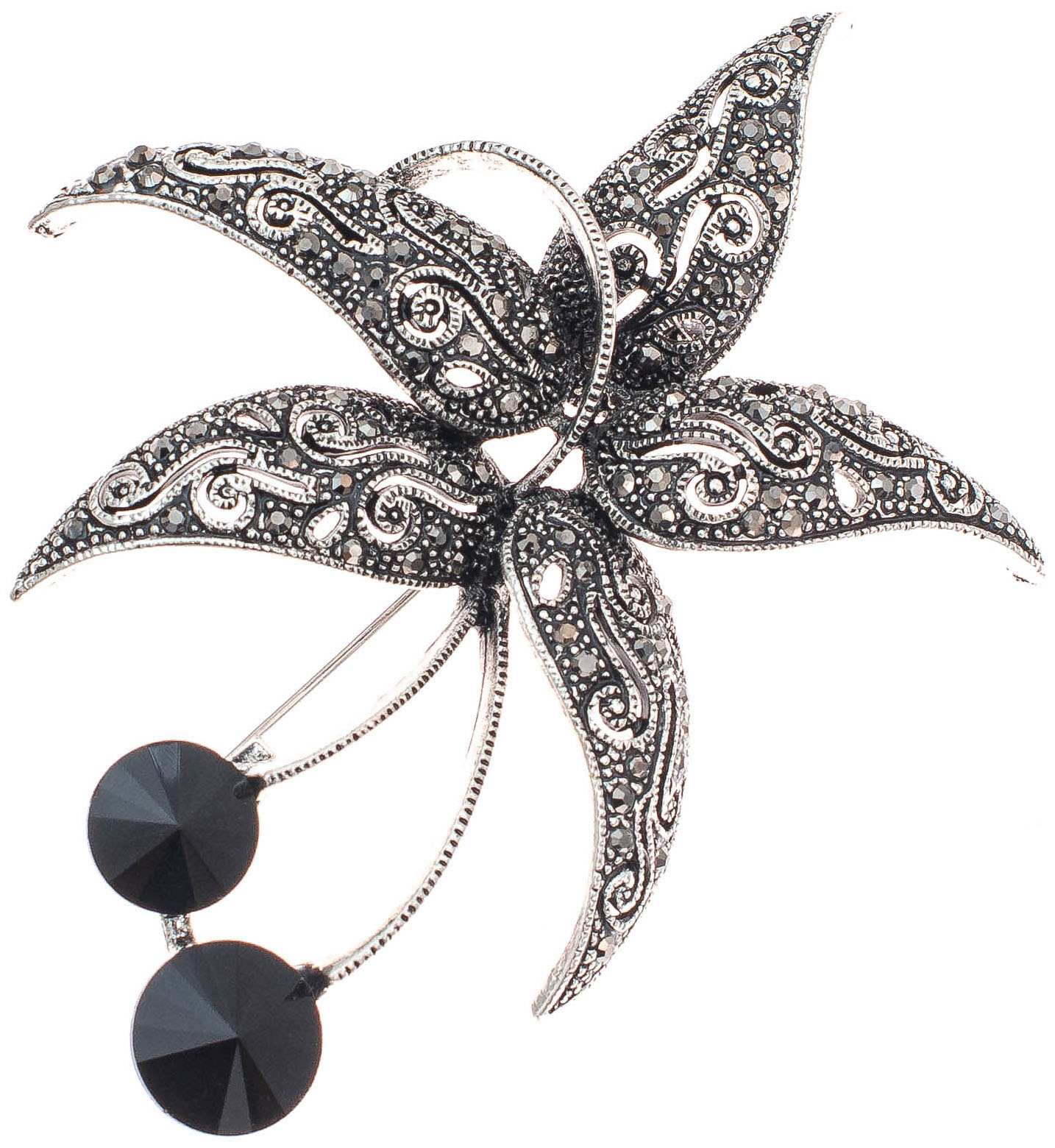 

Брошь из ювелирного сплава с кристаллом WowMan Jewelry WM10015SB, WM10015SB