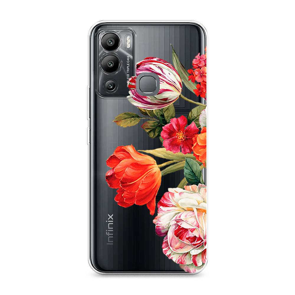 фото Силиконовый чехол "весенний букет" на infinix hot 12i awog
