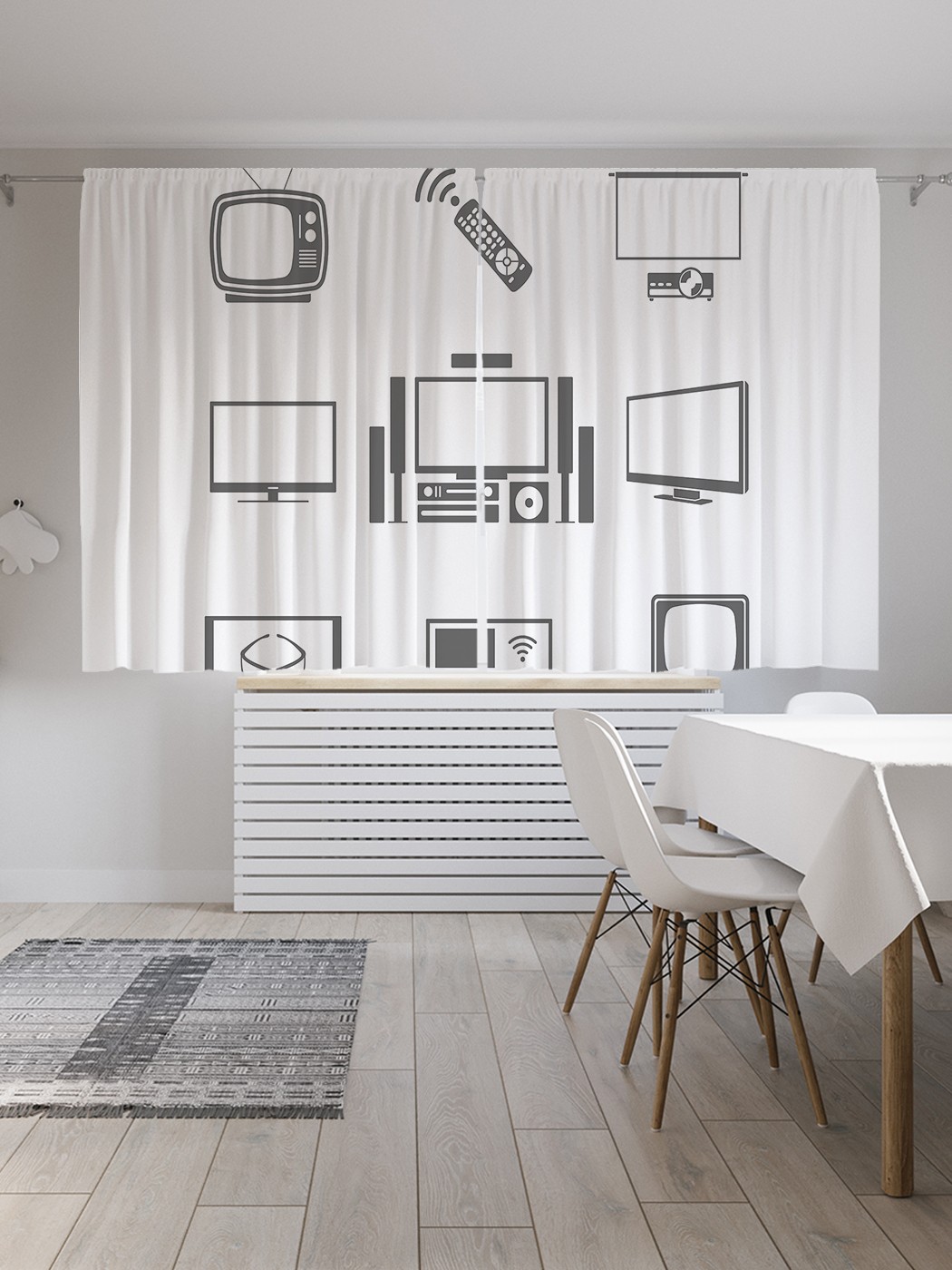 

Классические шторы JoyArty "Мониторы компьютеров", Oxford DeLux, 2 полотна 145x180 см, Мониторы компьютеров