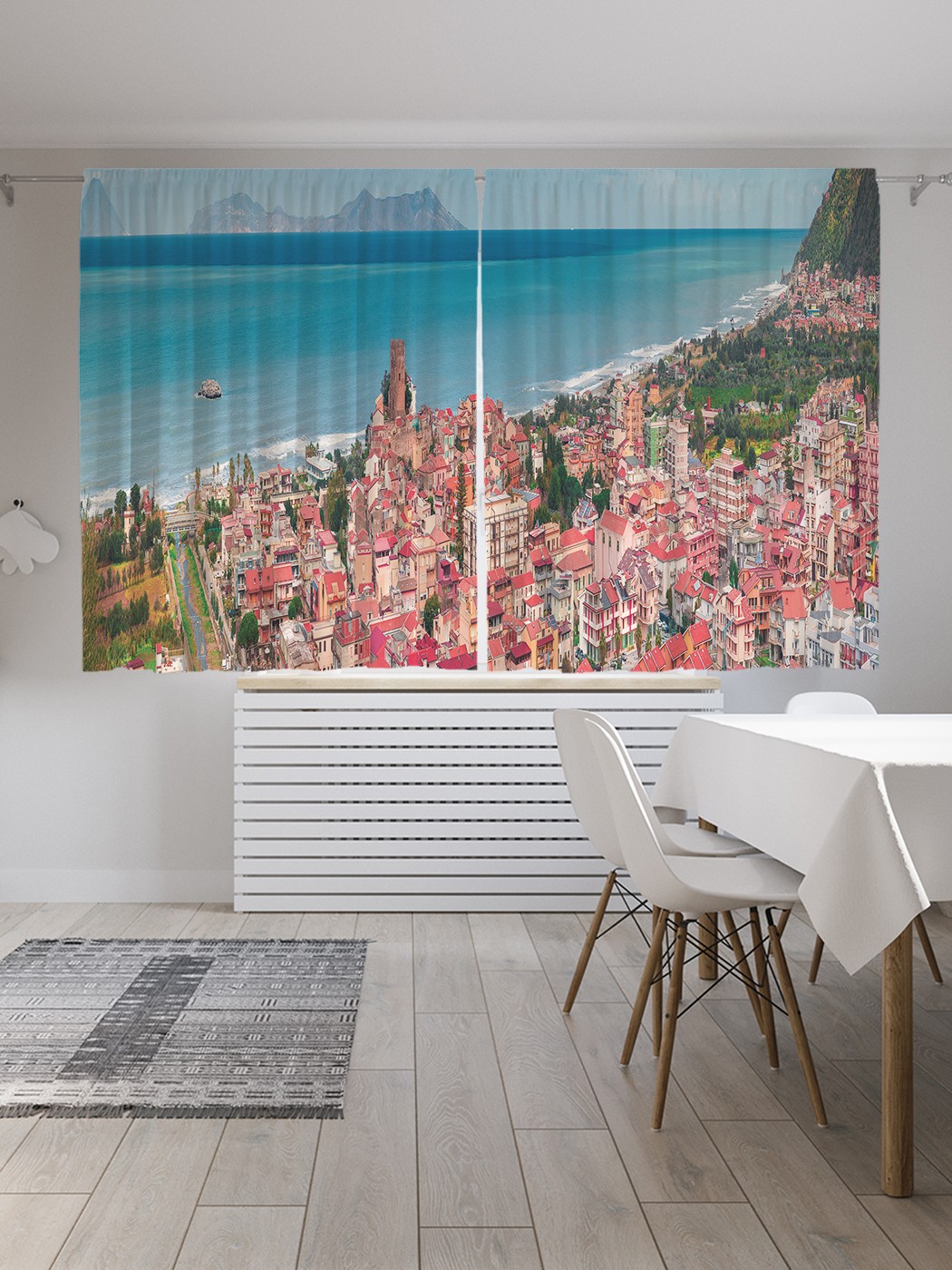 фото Классические шторы joyarty "красивые места италии", oxford delux, 2 полотна 145x180 см