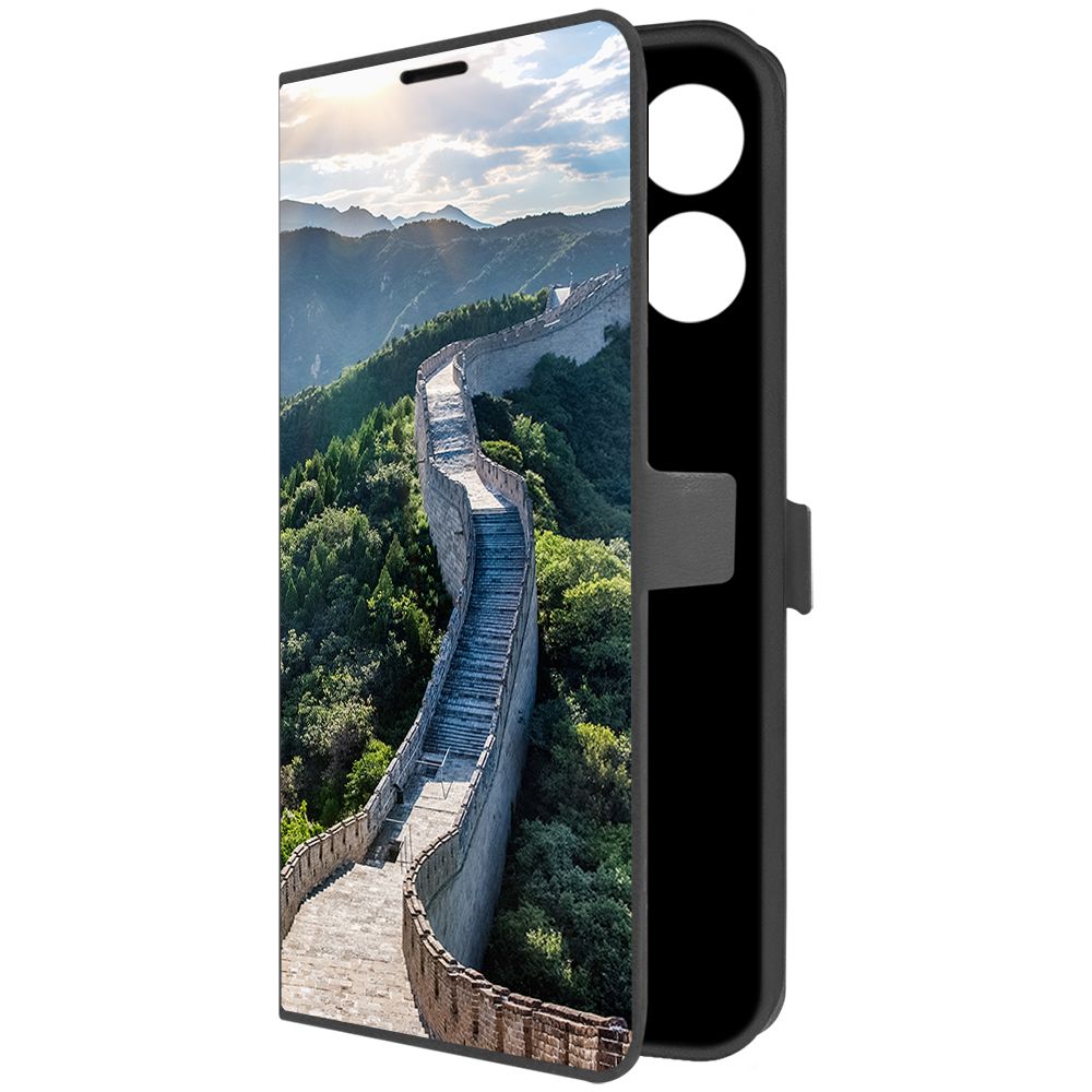 

Чехол-книжка Krutoff Eco Book для Realme C33 Китай, Великая Стена (черный)
