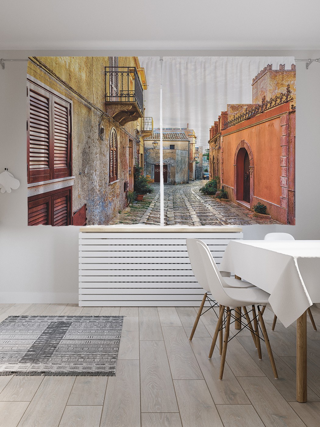 

Классические шторы JoyArty "Итальянская улочка", серия Oxford DeLux, 2 полотна 145x180 см, Итальянская улочка