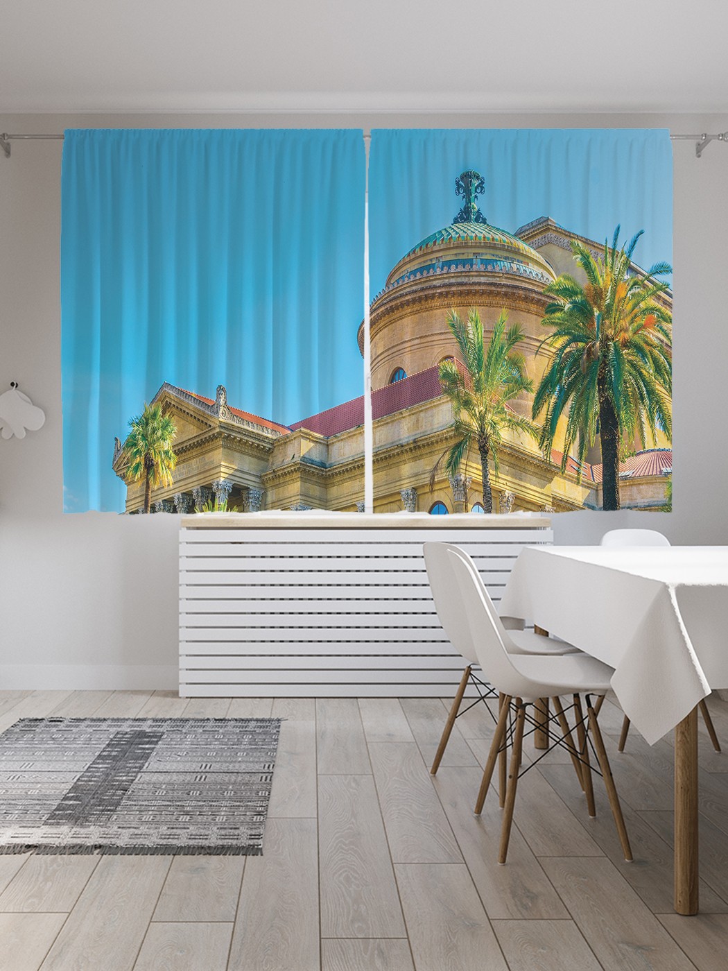 

Классические шторы JoyArty "Архитектура Палермо", серия Oxford DeLux, 2 полотна 145x180 см, Архитектура Палермо