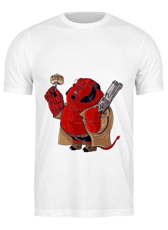 

Футболка мужская Printio Fat hellboy белая M, Белый, Fat hellboy