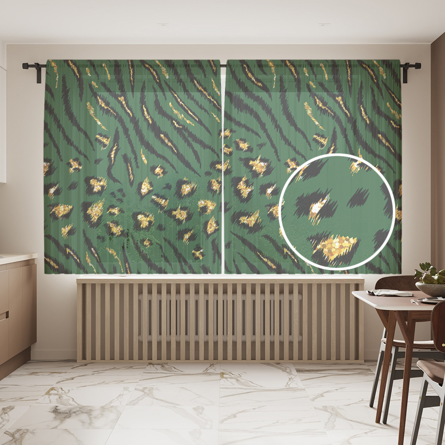 

Шторы и тюль JoyArty Мандалы и круги tul_413924_145x180, Тропический леопард