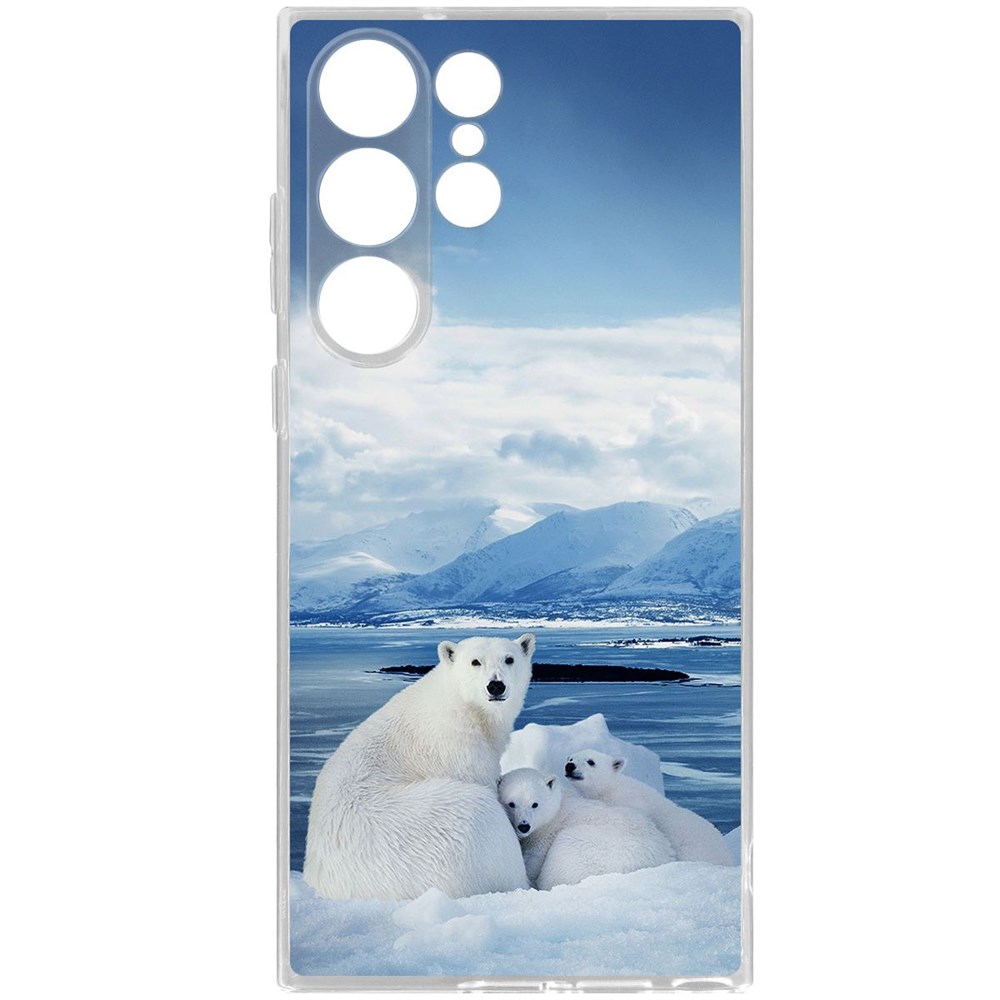 

Чехол-накладка Krutoff Clear Case Полярные медведи для Samsung Galaxy S23 Ultra, Прозрачный