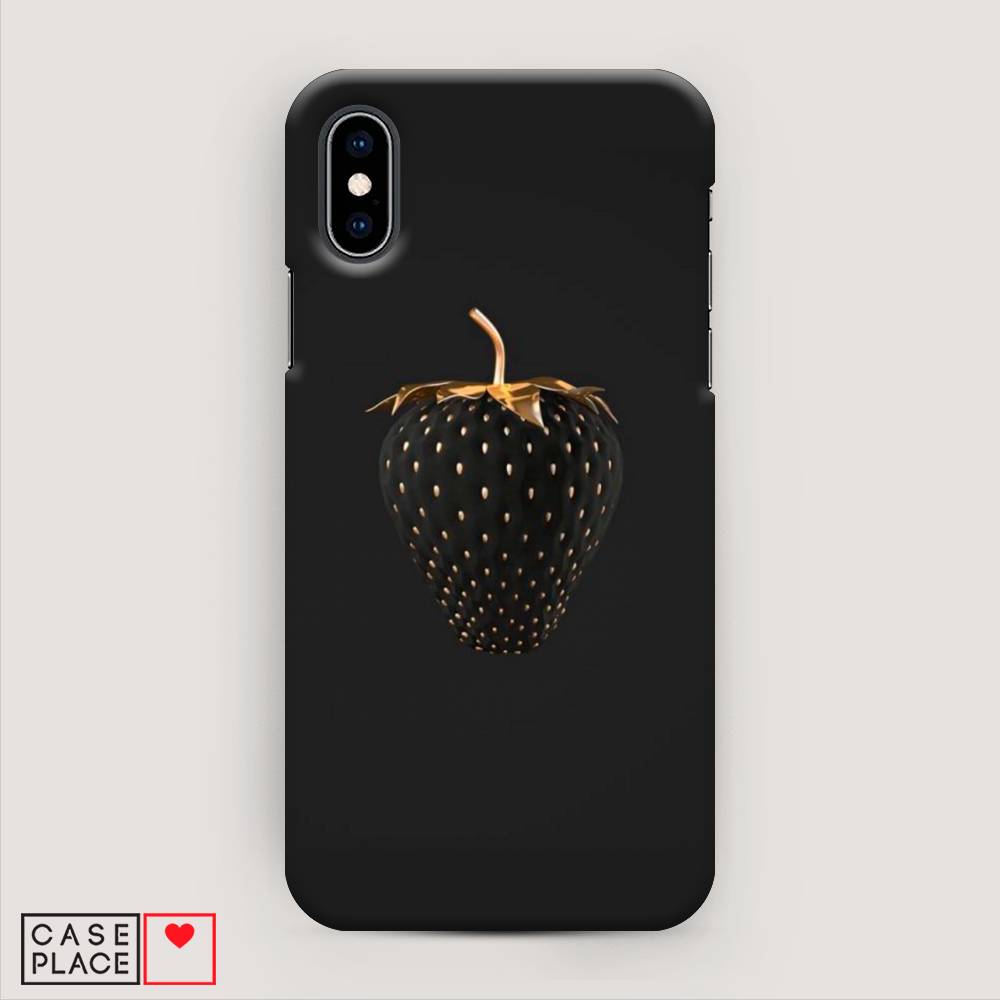 

Пластиковый чехол "Черно-золотая клубника" на Apple iPhone XS (10S), 11820-7