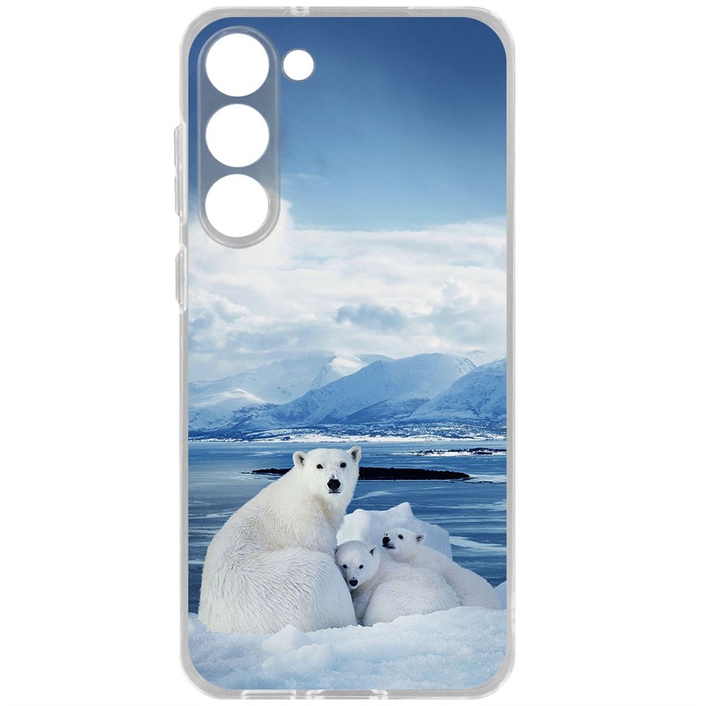 

Чехол-накладка Krutoff Clear Case Полярные медведи для Samsung Galaxy S23+, Прозрачный