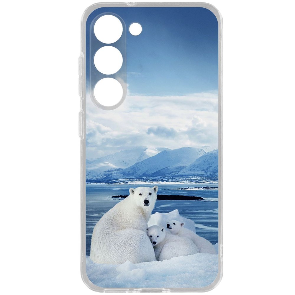 

Чехол-накладка Krutoff Clear Case Полярные медведи для Samsung Galaxy S23, Прозрачный