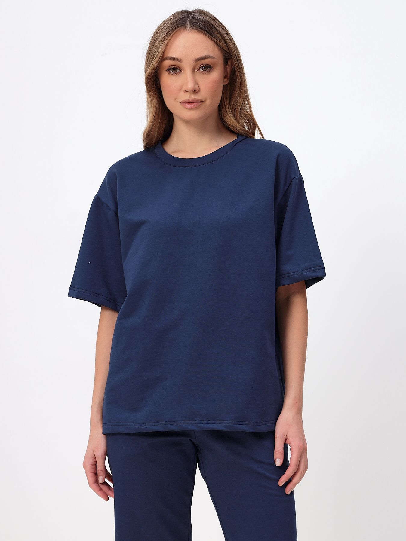 

Футболка женская MOM №1 MOM-2151 синяя 3XL, Синий, MOM-2151