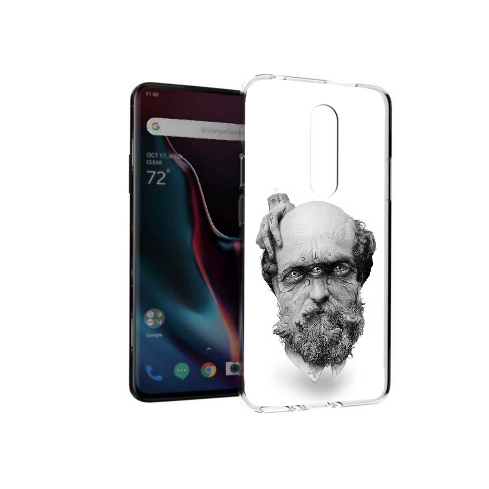 

Чехол MyPads Tocco для OnePlus 7 Pro страшный бородатый мужчина абстракция, Прозрачный, Tocco